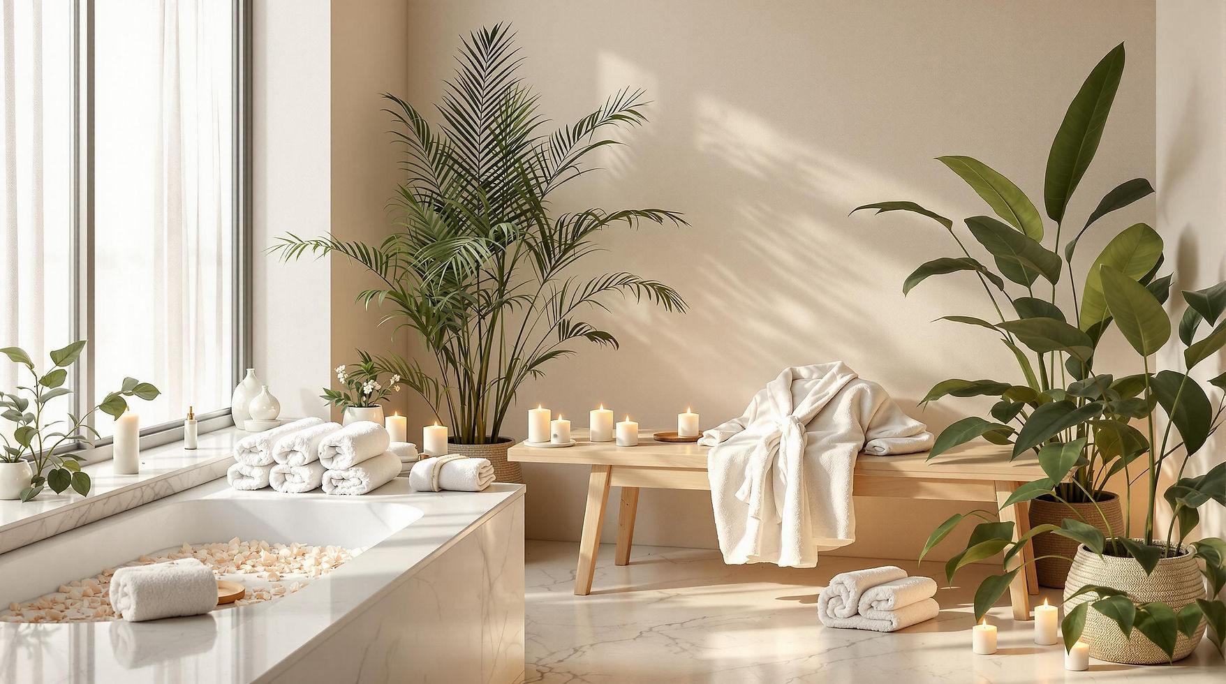 Velas aromáticas elegantes em suportes decorativos sobre superfície de mármore